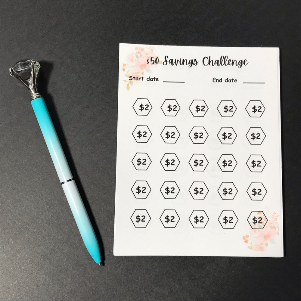 20+ saving challenges tear off note pad